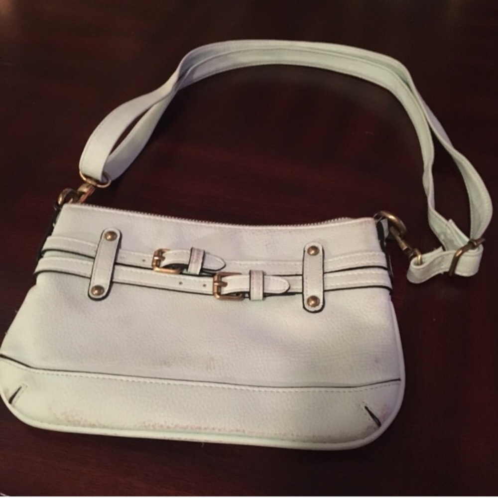 Small Light Blue purse with adjustable strap